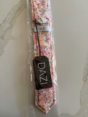 DAZI Neck Tie- Pink, orange, cream, white, light blue